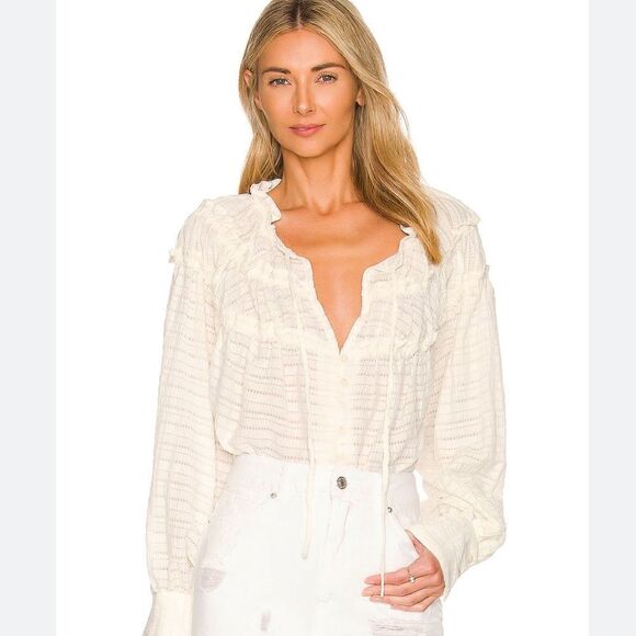NWT Free People Crop long sleeves blouse M - Picture 1 of 10